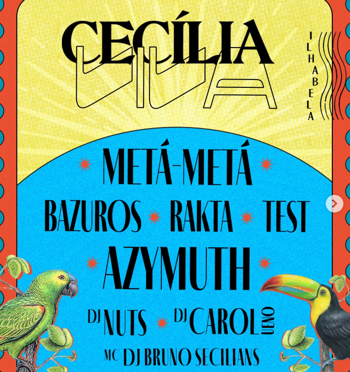 Festival Cecília Viva estreia em Ilhabela em 31 de janeiro com Metá Metá, Azymuth, DJ Nuts e outros nomes da música contemporânea.